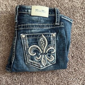 Miss Me Blue Denim Jeans with Embellished Pocket